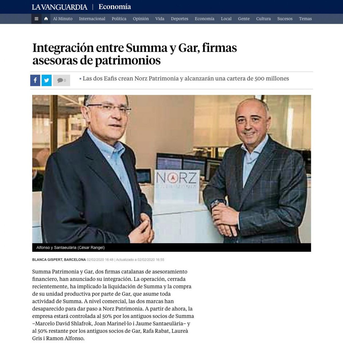Integración entre Summa y Gar, firmas asesoras de patrimonios